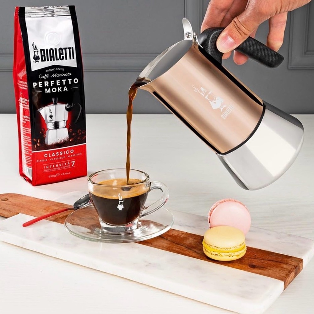 Bialetti Venus 6 Cup Espresso Maker Stainless Steel Copper Induction Rose Gold - Picture 3 of 10